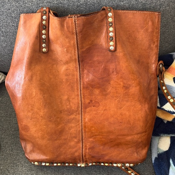 Campomaggi Brown Studded Tote Bag - Picture 4 of 13